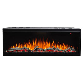 Indbygget Væghængt Elektrisk Pejs, Art Flame, Salvador 60, Sort, Metal, Med Blæser, 3D Brændeindsats, 1,5 kW, 1598x561x305 mm