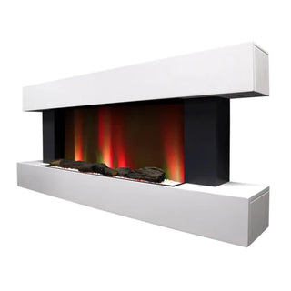 Dekorativ elektrisk indbygget pejs, Væghængt, Safecare, YF-5201WERB-HVID, Hvid, I MDF, 2 kW, 1320x580x210 mm