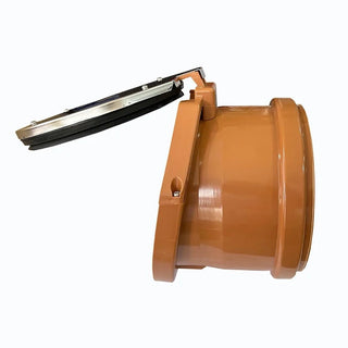 Klapventil til kloak (PVC) med tætningsring – Ø160 mm (orange)