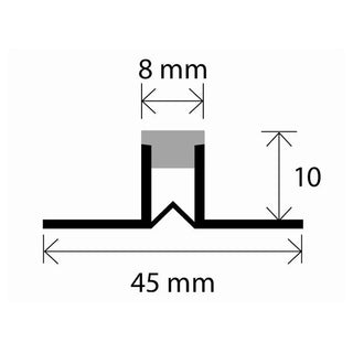 Dilatationsprofil til fliser PVC Grå 8 mm – 2,5 meter