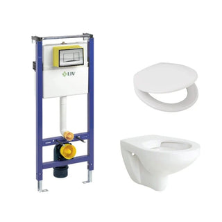 Komplet WC-pakke, indbygget, LIV Herkul 7522, aktiveringsventil, Toiletskål og låg medfølger