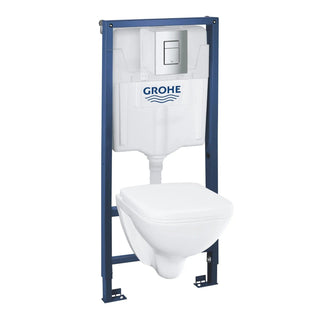 Komplet WC-pakke, indbygget, Grohe Solido 4 i 1 Square 39467000, toiletkumme, Låg og aktiveringsventil medfølger