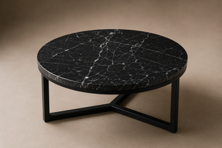 Marmor Sofabord Ø80 cm – Eksklusivt Design