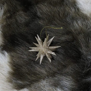 Juledekoration – Stjerner, guld, plast, 8 cm, sæt med 6 stk.