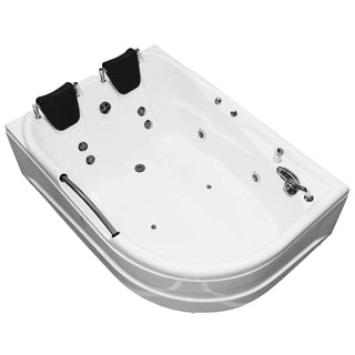 Kadda Aisha Hjørnebadekar med Hydromassage – 168×120 cm – 2 Personer (Højre/Venstre)