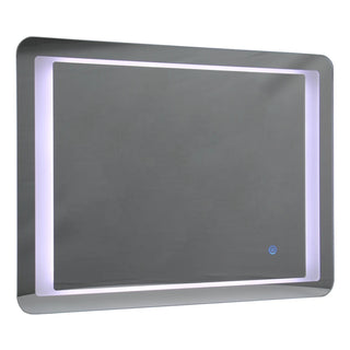 Badeværelsesspejl med LED GS050, dekorativt, 60 × 80 cm, touch-betjening, afrundede kanter