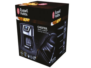 Russell Hobbs Chester Grind & Brew 22000-56 Kaffemaskine med Kværn – 12 Kopper – 1.25 L – Sort/Sølv