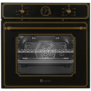 Indbygningsovn Studio Casa Toscana FE660 Black – 61 L | 6 funktioner | Grill | Rustikt design | Sort