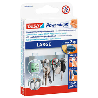 Dobbeltklæbende strimler, tesa Powerstrips, store