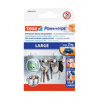 Dobbeltklæbende strimler, tesa Powerstrips, store