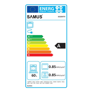 Samus SC620VTV Indbygningsovn Vintage – 58L – 6 Funktioner – Grill – Ventilator – Beige