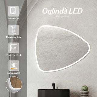 LED-badeværelsesspejl Savini Due Armonia SPR202, 100 × 85 cm, trekantet