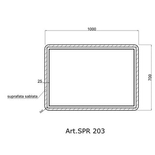 Badeværelsesspejl med LED Savini Due SPR203, 70 × 100 cm, vendbar montering, afrundede kanter