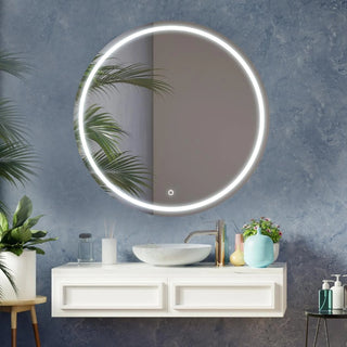 LED-badeværelsesspejl Class Mirrors M8, diameter 100 cm, touch, rundt