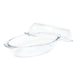 Rektangulær fad 59010 med låg og varmebestandigt glas, Gennemsigtig, 33,9x19 cm