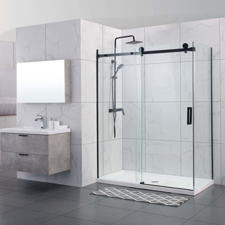 Skydedør til bruseniche, glas, West UC115WST01, 115-120 × 200 cm, sort profil