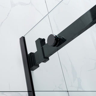 Skydedør til bruseniche, glas, West UC145WST01, sort profil, 145-165 × 200 cm