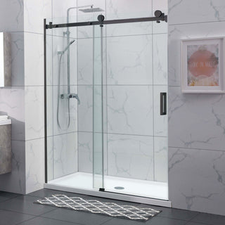 Skydedør til bruseniche, glas, West UC165WST01, sort profil, 165-180 × 200 cm