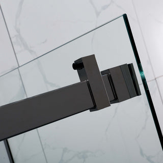 Skydedør til bruseniche, glas, West UC145WST01, sort profil, 145-165 × 200 cm