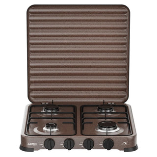 Gaskomfur / Bordkomfur 4 Blus, Albatros APG41BR , udendørs, bruges med LPG-gas(flaskegas), brun