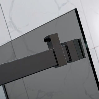 Skydedør til bruseniche, glas, West UC125WST01, røget glas, sort profil, 125-145 × 200 cm