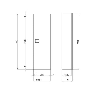 Vægskab til badeværelse Savini Due 126, 1 låge, 20,2 × 71 × 15,1 cm