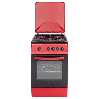 NobeLTek NLT 5601R/G1 – Gaskomfur, 4 brændere, 50 cm bredde, rød, med ovn- og flammebeskyttelse