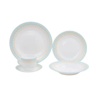 Middagsstel 19061E – 30 dele, varmebestandigt glas, hvidt