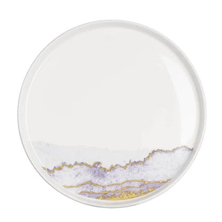 Middagstallerken EP3819 – New Bone China, 20 cm, Lilla med gulddetaljer