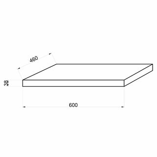 Bordplade til håndvask Savini Due Linea 2800/22, spånplade, 60 × 46 cm
