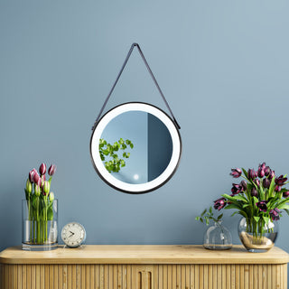 Badeværelsesspejl med LED Class Mirrors D26, Ø 50 cm, touchbetjening, rundt, med ramme