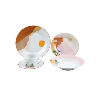 Middagsstel EY3588 i porcelæn – 30 dele, multicolor