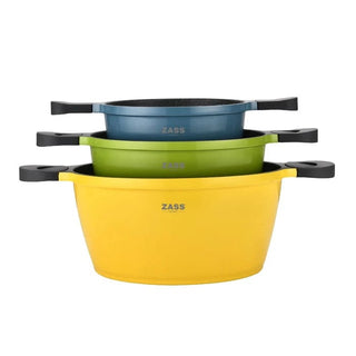 Grydesæt ZASS ZG-ACS 02 – 7 dele, støbt aluminium, multicolor, stabelbart design