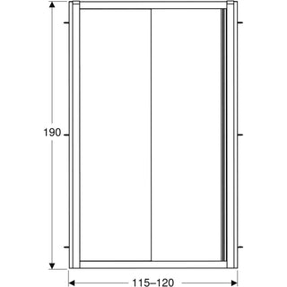 Skydedør til bruseniche, glas, Geberit New Geo 560.153.00.2, 120 × 190 cm