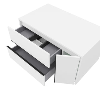 Vaskeskab Savini Due Terra 80, med skuffer og låge, vægophængt, MDF + spånplade, 80,2 × 45,5 × 41,6 cm