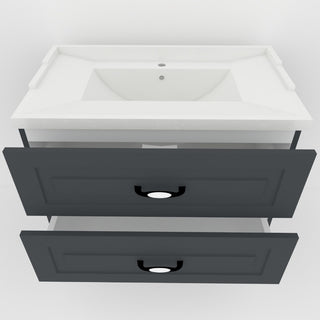 Vaskeskab Kadda Clasic med skuffer, vægophængt, mat MDF, 60 × 46,5 × 53,5 cm