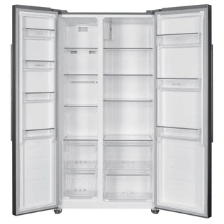 Arctic AS427E4NMT – Side by side køleskab, 442 liter, No Frost, Fast Freezing, LCD-display, sølv