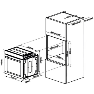 Samus SC626GDX9 Indbygningsovn – 75L – 2800W – 9 Funktioner – 3D Varmluft – Grill – Sølv