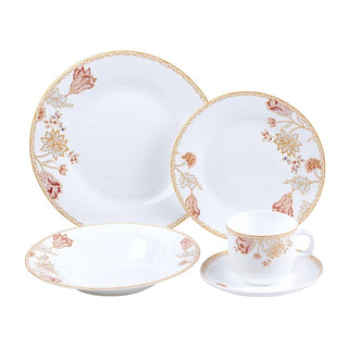 Sæt tallerkener NR30AT 17250 – Hærdet glas, Hvid + Multicolor, 30 dele