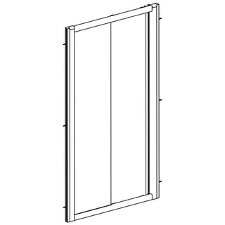 Skydedør til bruseniche, glas, Geberit New Geo 560.133.00.2, 100 × 190 cm