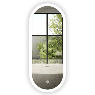 Badeværelsesspejl med LED Class Mirrors 5, 100 × 50 cm, touch-betjening, dugfri funktion, ovalt