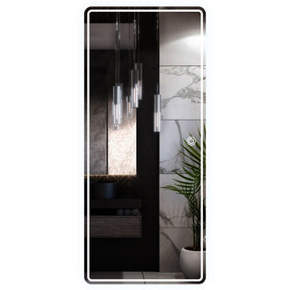 Badeværelsesspejl med LED Class Mirrors 11, 140 × 60 cm, touchbetjening, afrundede kanter