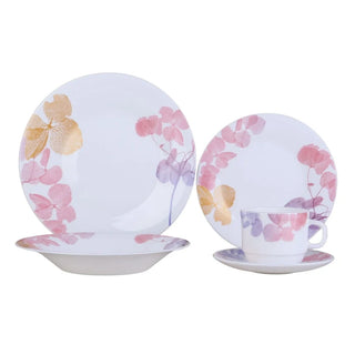 Sæt med 30 dele – NR30GT Opalglas Service, Multifarvet Blomsterdesign