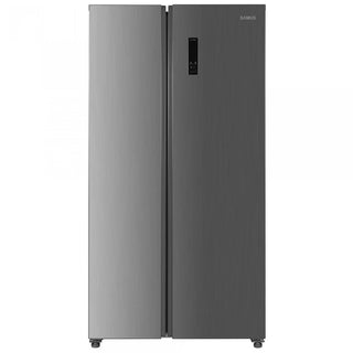 Samus SSX-667NFE Side-by-Side Køleskab – 532 L, No Frost, LCD Display, Energi E, 177 cm, LED-lys, Sølv