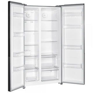 Samus SSX-667NFE Side-by-Side Køleskab – 532 L, No Frost, LCD Display, Energi E, 177 cm, LED-lys, Sølv