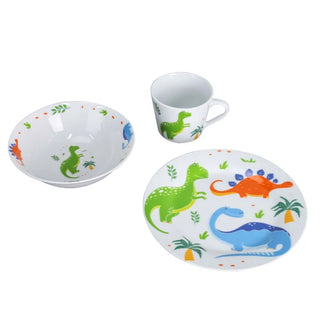 Børneservice EY3270 – Porcelæn, Dinosaur Design, 3 Dele