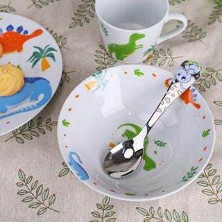 Børneservice EY3270 – Porcelæn, Dinosaur Design, 3 Dele