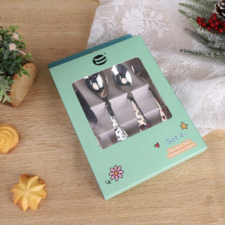 Bestiksæt til børn SSCS-SUS304 – rustfrit stål, 4 dele, med dyremotiver