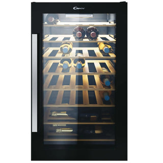Vinkøleskab Candy CWC 154 EEL/NF – 41 flasker, 7 træhylder, LED, digitalt display, 84,5 cm, Sort