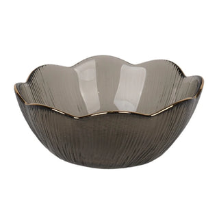 Sort serveringsskål 2BLW245-HGR – Glas, 12.4 cm, 245 ml, Elegant med guldkant